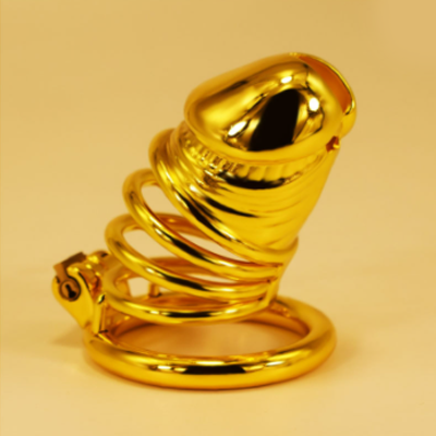 Bionic Steel Chastity Cage - Gold