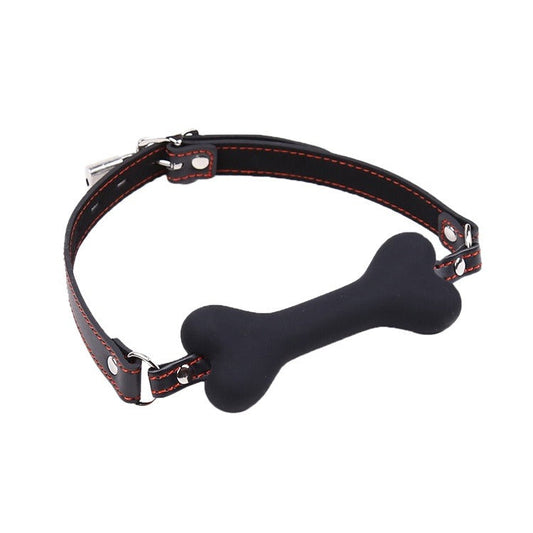 Dog Treat Bone Gag - Black