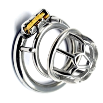 Floral Steel Chastity Cage - Silver