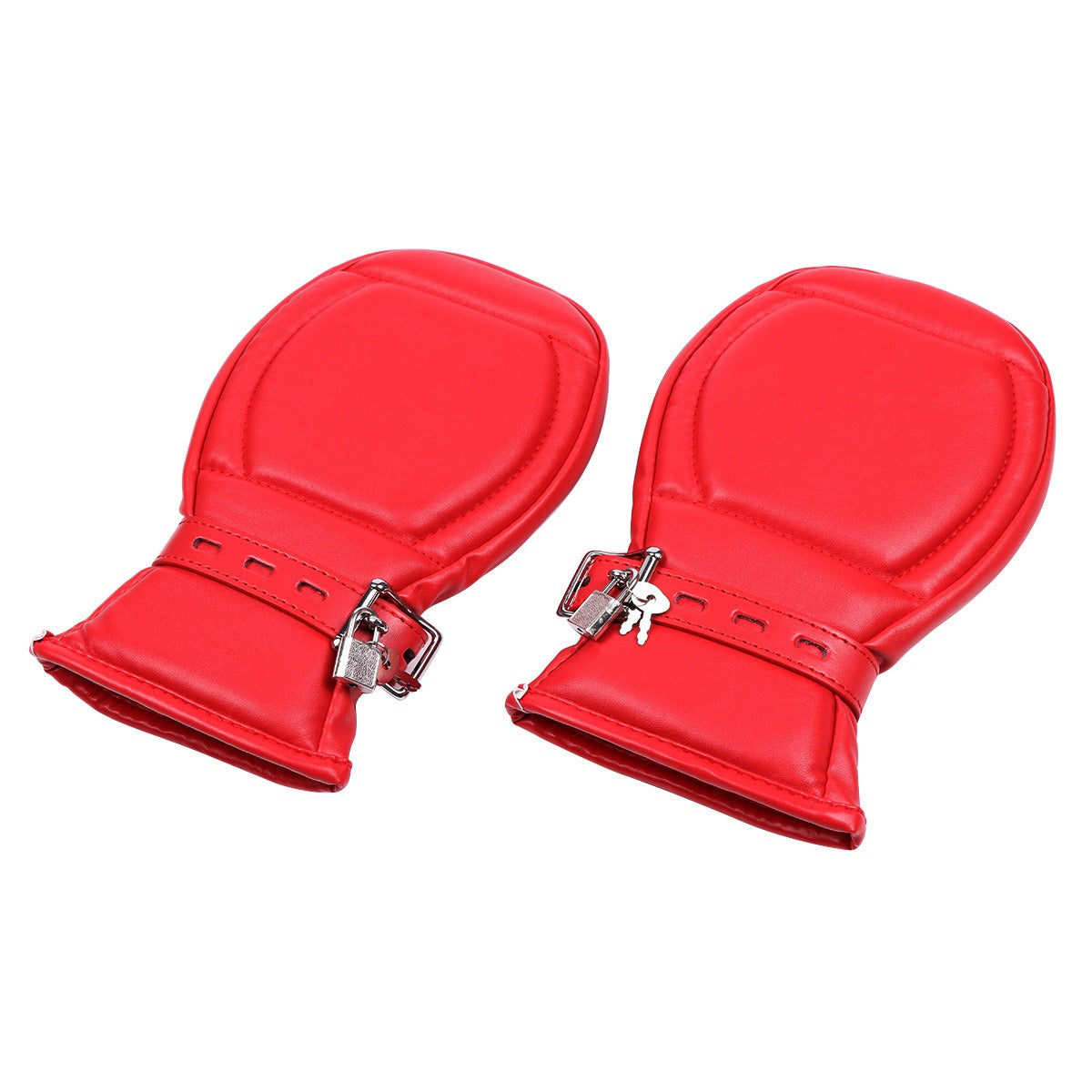 Padded Restraint Pup Mitts - Red